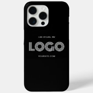 Black and White Modern Rectangular Logo iPhone 15 Pro Max Case