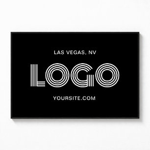 Black and White Modern Rectangular Logo Poster