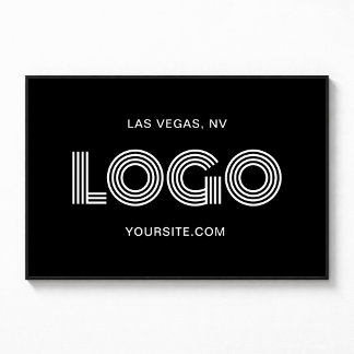 Black and White Modern Rectangular Logo Poster
