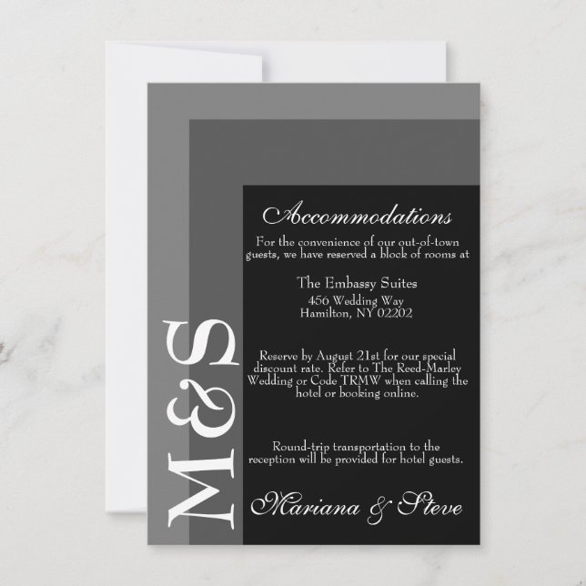 Black and White Modern Script Wedding Card (Front)