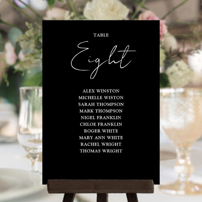 Black And White Modern Seating Chart Table Number (Black And White Modern Seating Chart Table Number)
