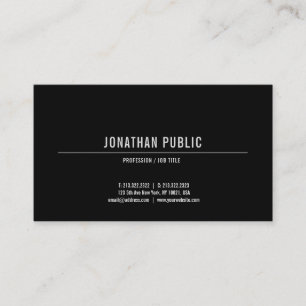Black And White Modern Simple Elegant Template Business Card