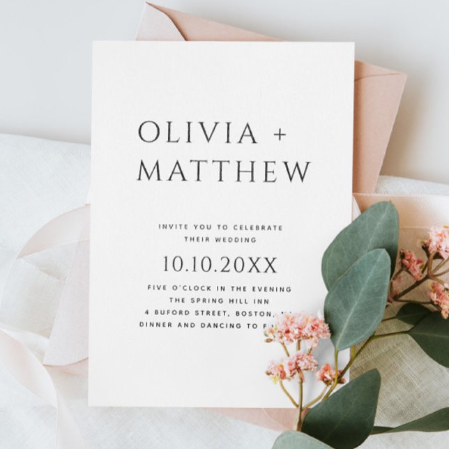 Black and white modern simple photo wedding + QR  Invitation (Creator Uploaded)