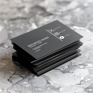 Black and white modern social media business card