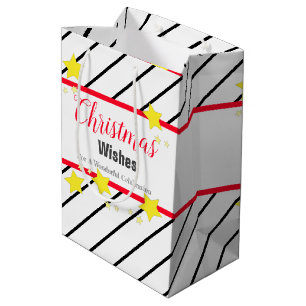 Black And White Modern Stripe Medium Gift Bag