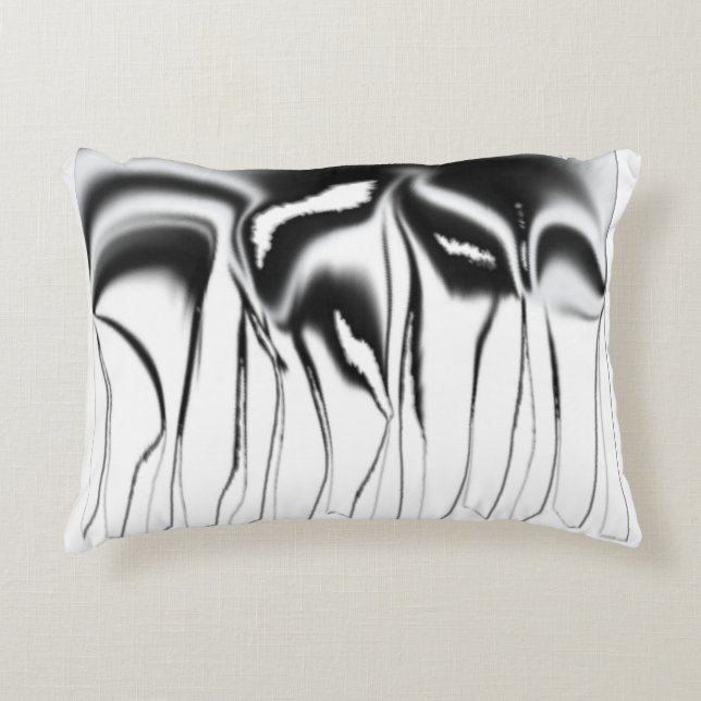 Black and White Modern Throw Pillow (Front)