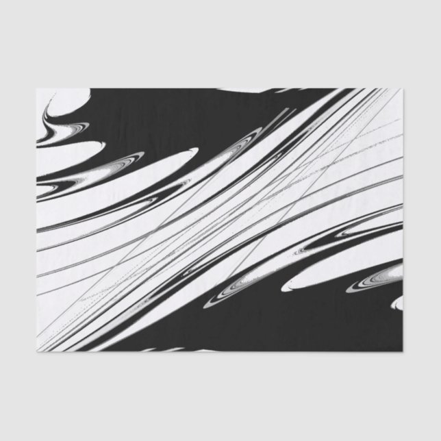 Black and White Modern Tissue Paper (Front)