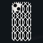 Black and White Modern Trellis Pattern Case-Mate iPhone 14 Case<br><div class="desc">Cute Girly Trendy Chic Stylish Preppy Geometric Modern Trellis Pattern</div>