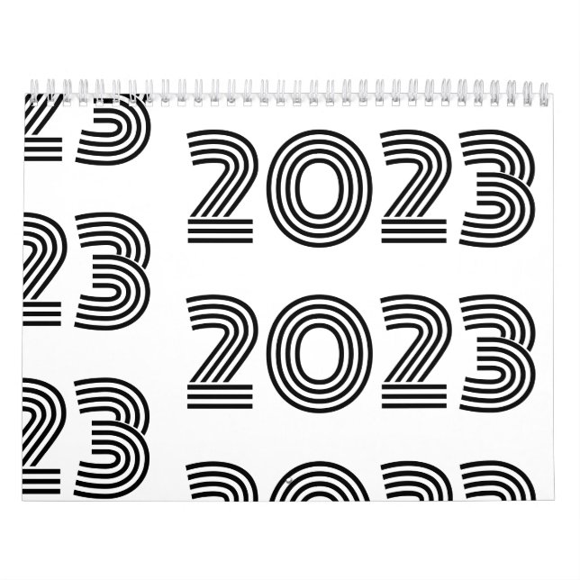 Black and white modern typography calendar (Cover)