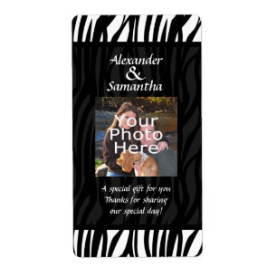 Black and White Modern Wedding Gift or Favour Labe