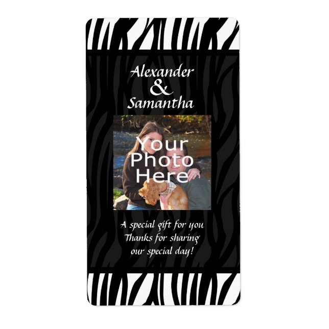 Black and White Modern Wedding Gift or Favour Labe (Front)