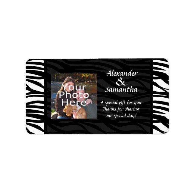 Black and White Modern Wedding Gift or Favour Labe Label (Front)