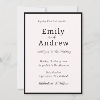 Black and white Modern wedding Invitation 