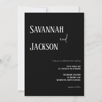 Black and White Modern Wedding Invitation