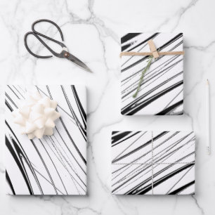 Black and White Modern Wrapping Paper Sheet