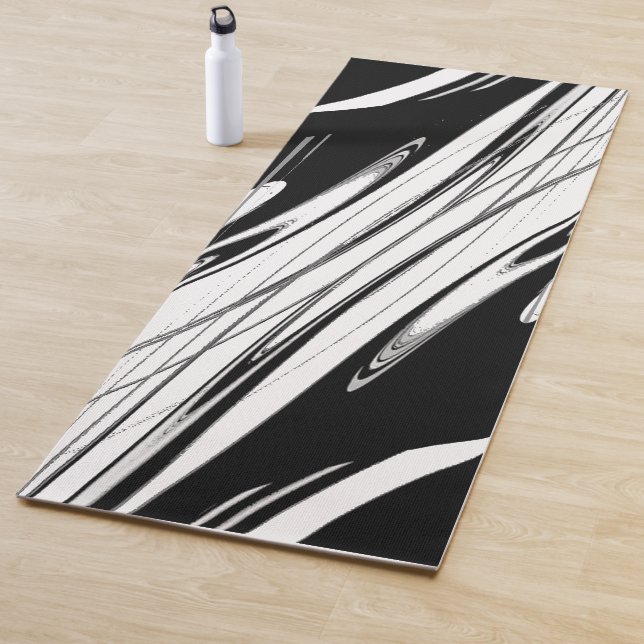 Black and White Modern Yoga Mat (In Situ)