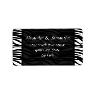 Black and White Modern Zebra Address Labels