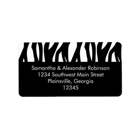 Black and White Modernist Stripe Address Label