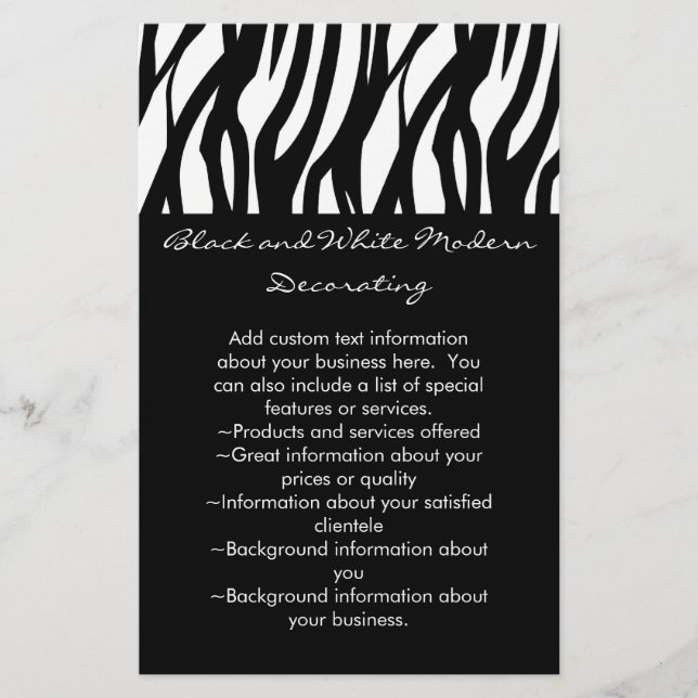 Black and White Modernist Stripe Flyer (Front)