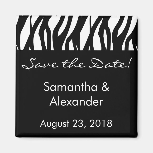 Black and White Modernist Stripe Magnet (Front)