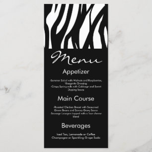 Black and White Modernist Stripe Menu