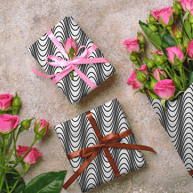 Black and White Moiré Stripes - Trippy Abstract Wrapping Paper (Creator Uploaded)