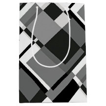 Black And White Mondrian Style Abstract Geometric
