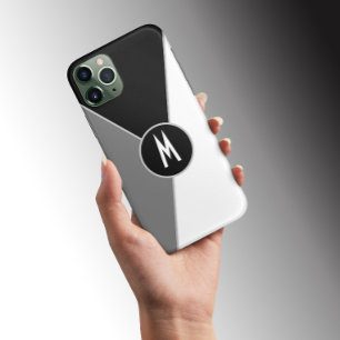 Black and white Monochrome Colour block Monogramme iPhone 13 Pro Max Case