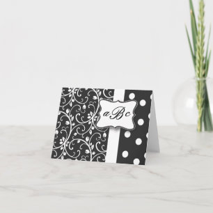 Black and White Monogram Card