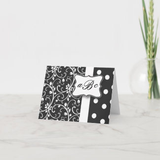 Black and White Monogram Card