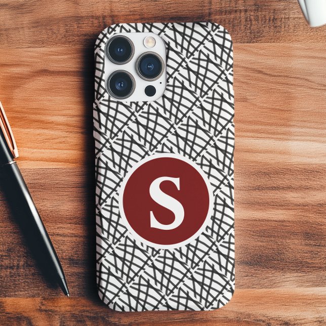 Black and White Monogram  Case-Mate iPhone Case (Creator Uploaded)