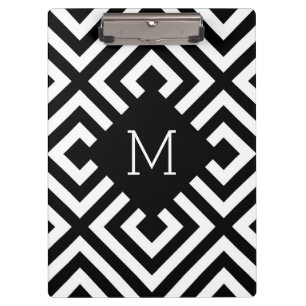 Black and White Monogram Clipboard