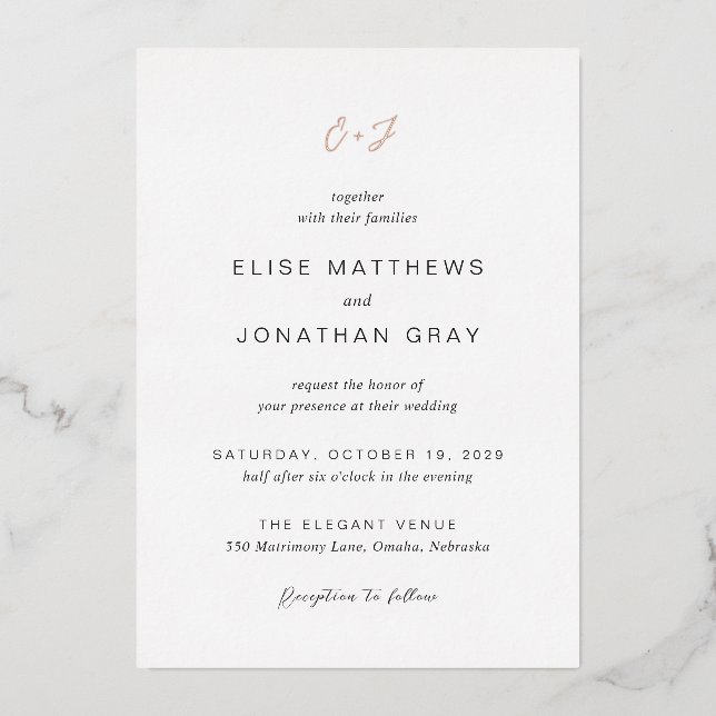 Black and White Monogram Elegant Wedding (Front)