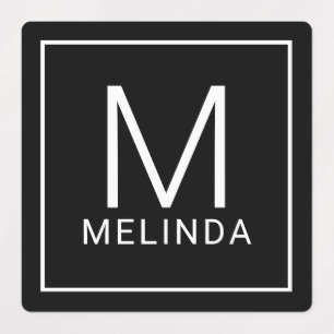 Black and White Monogram Minimalist Labels
