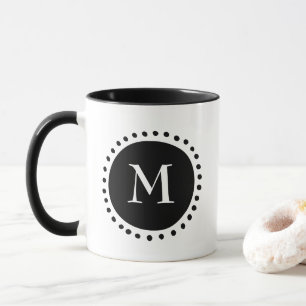 Black and White Monogram  Mug