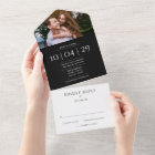 Black And White Monogram Photo Wedding Date 