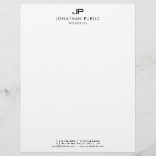 Black And White Monogram Simple Template Modern Custom Letterhead