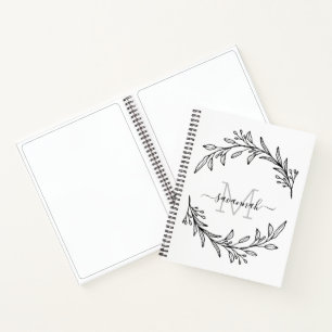  Black And White  Monogram Sketchbook  Notebook