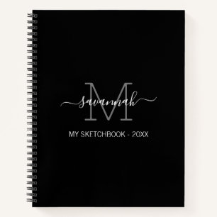  Black And White  Monogram Sketchbook  Notebook