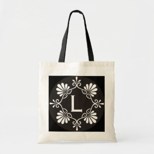 Black And White Monogram Tote Bag