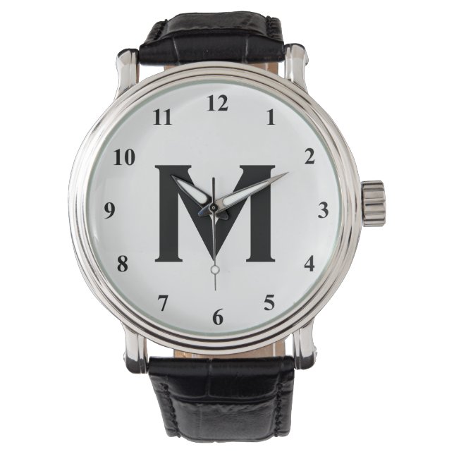 Black and white monogram watches | Customisable (Front)
