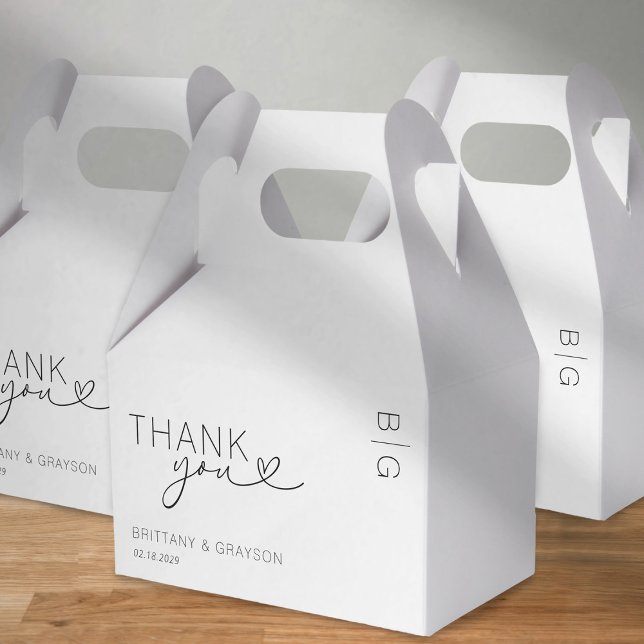 Black and White Monogram Wedding Favour Box (Creator Uploaded)