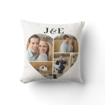 Black and White Monogramed Heart Photo Collage 