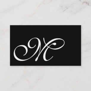 Black and White Monogrammed Business Cards