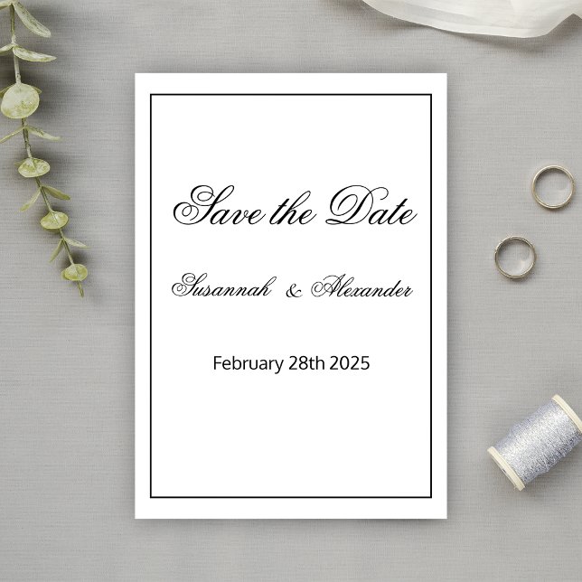 Black and White Monogrammed Modern Wedding  Save The Date (Creator Uploaded)