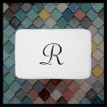 Black and White Monogrammed Plush Bath Mat<br><div class="desc">This plush bath mat can be any background colour you select - just click Customise.  Default background is white; Monogram is black.  A great gift for a wedding or housewarming.  All Rights Reserved © 2015 Alan & Marcia Socolik.</div>