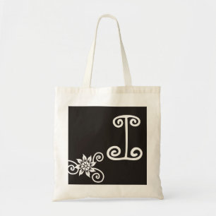 Black And White Monogrammed Tote Bag