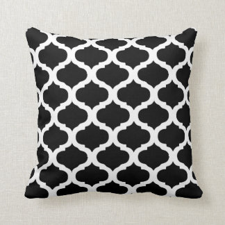 Black and White Moroccan Pattern Cushion
