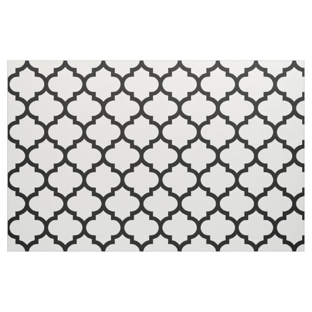 Black and White Moroccan Trellis Pattern Fabric (Yard)
