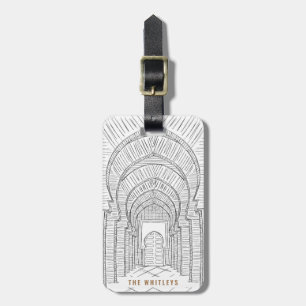 Black and White Morocco Personalised Luggage Tag